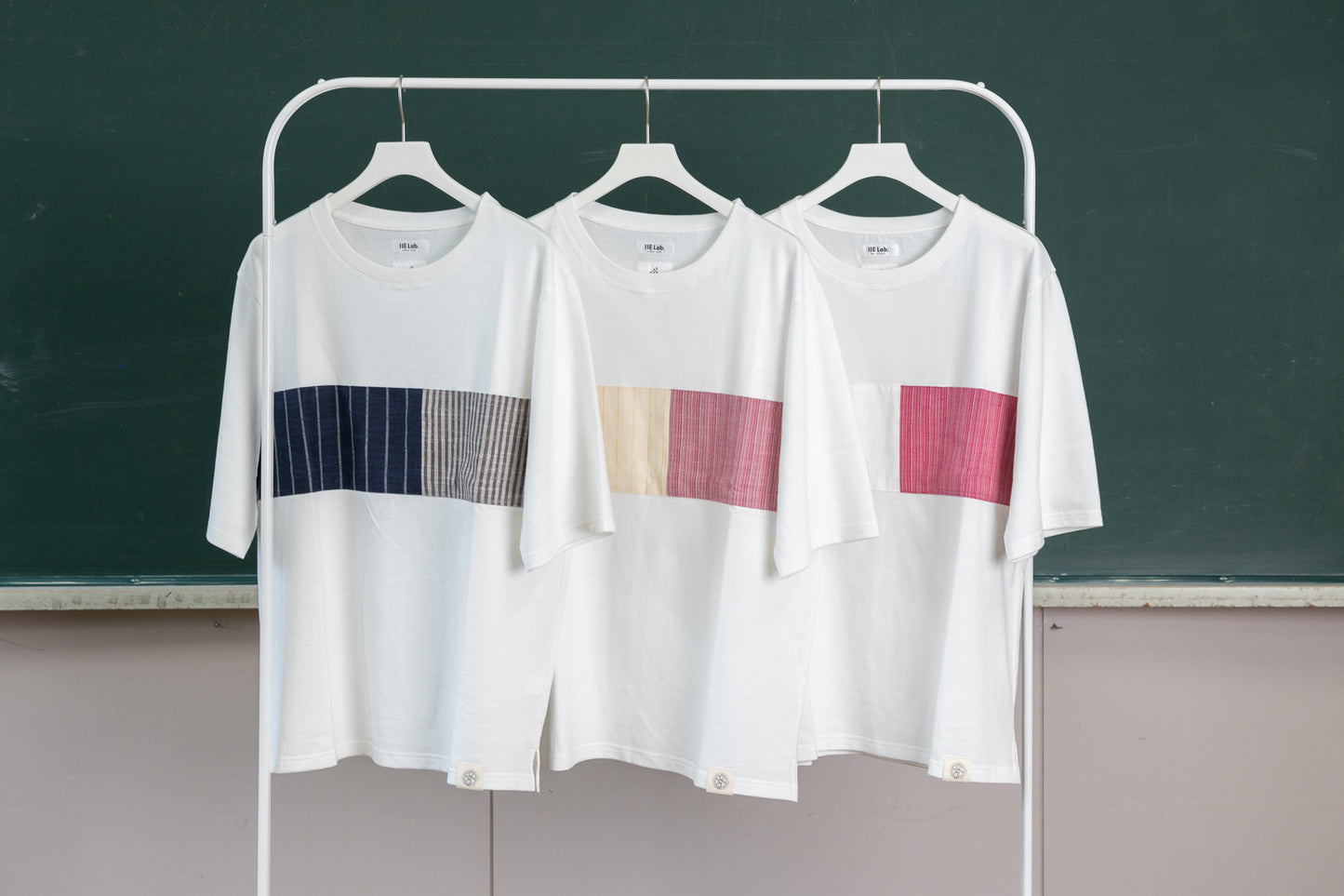 IIE Lab.×SIOME AIZUMOMEN switching TEE white / しろがすみ×みだれピンク(濃)