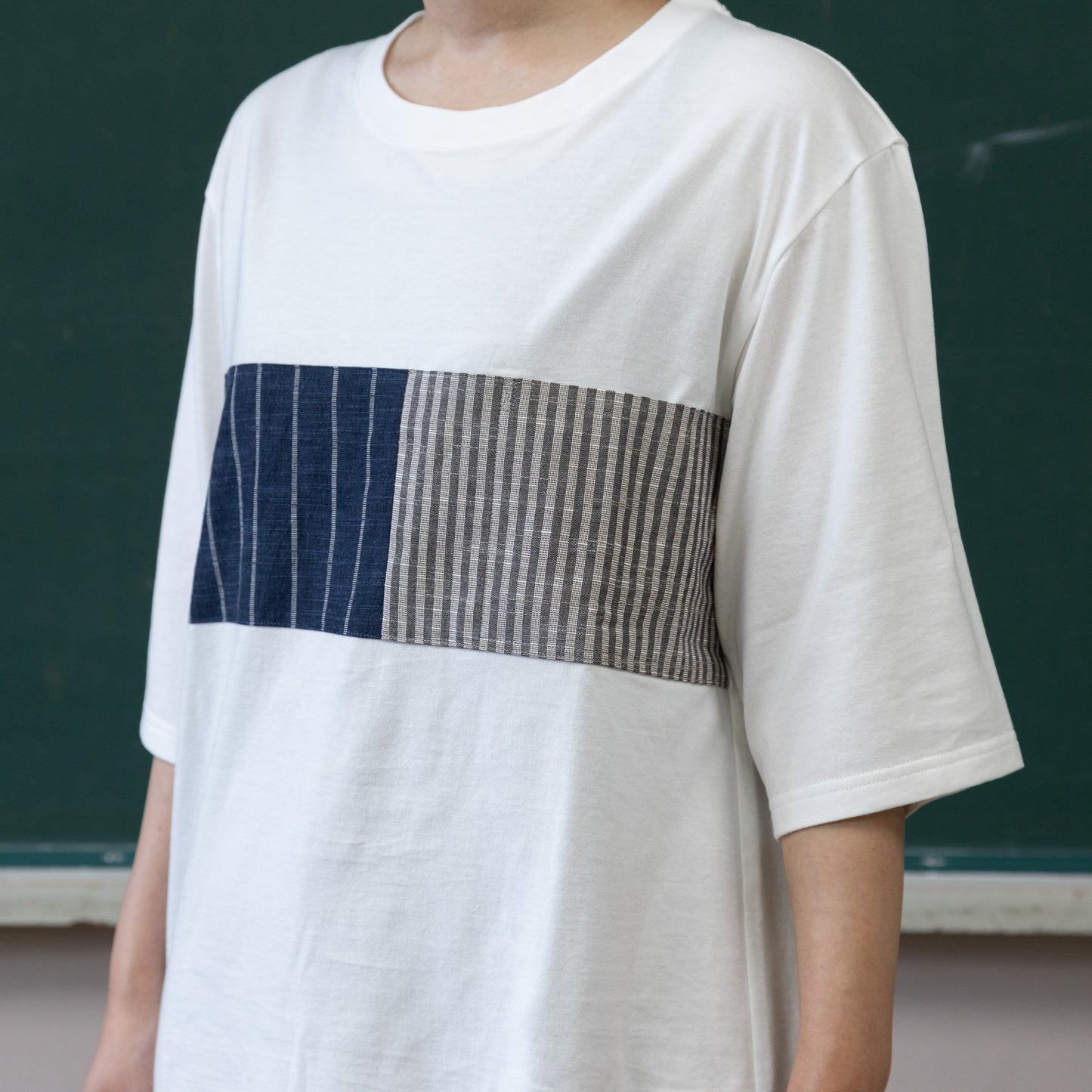 IIE Lab.×SIOME AIZUMOMEN switching TEE white / しろがすみ×みだれピンク(濃)